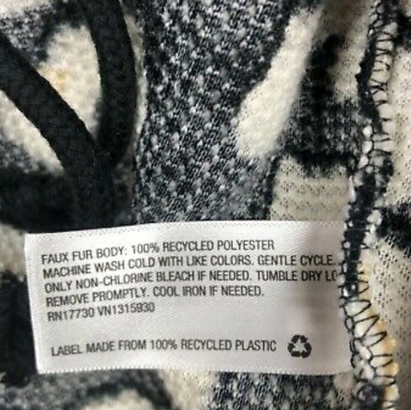 *NEW! HOODED CHEETAH SHERPA SWEATSHIRT TOP HOODIE LOUNGE SMALL - Picture 6 of 7